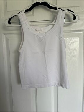 Happily Grey White Crop Tank Top